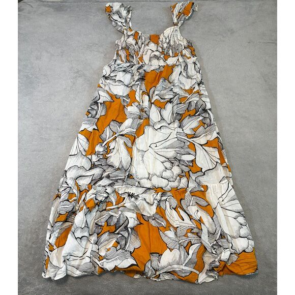 Anthropologie x Alexandra Farmer Smocked Floral Dress Size Large - Picture 1 of 7